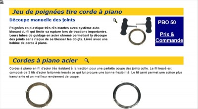 corde à piano  et poignées