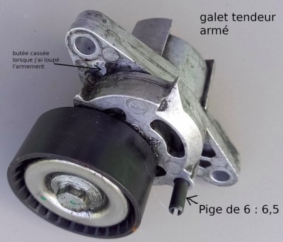 Galet tendeur armé