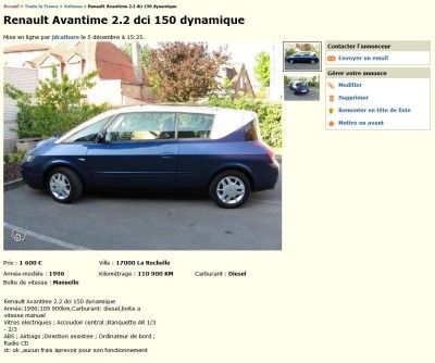 Renault Avantime 2.2 dci 150 dynamique Voitures Charente-Maritime - leboncoin.fr.jpg
