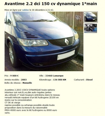 Avantime 2.2 dci 150 cv dynamique 1°main Voitures Gironde - leboncoin.fr.jpg