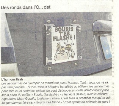 Humour gendarmesque (Ouest France du 14/12/2013)